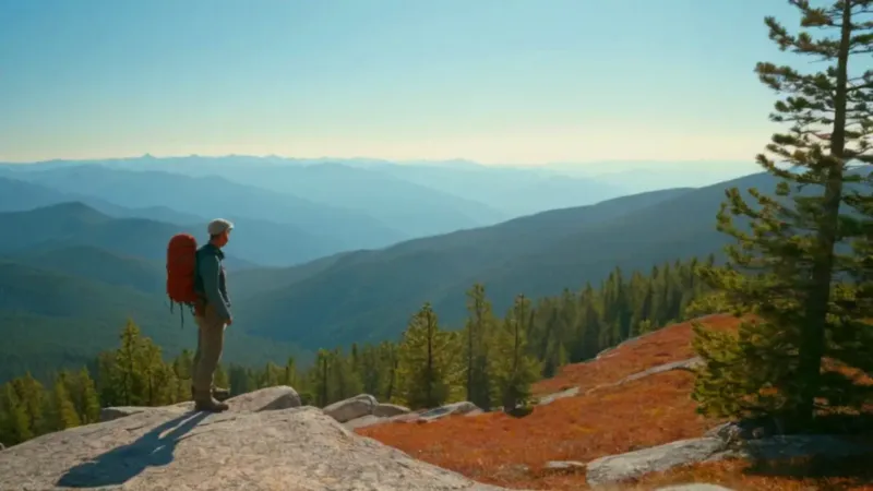 Un excursionista contempla el paisaje montañoso