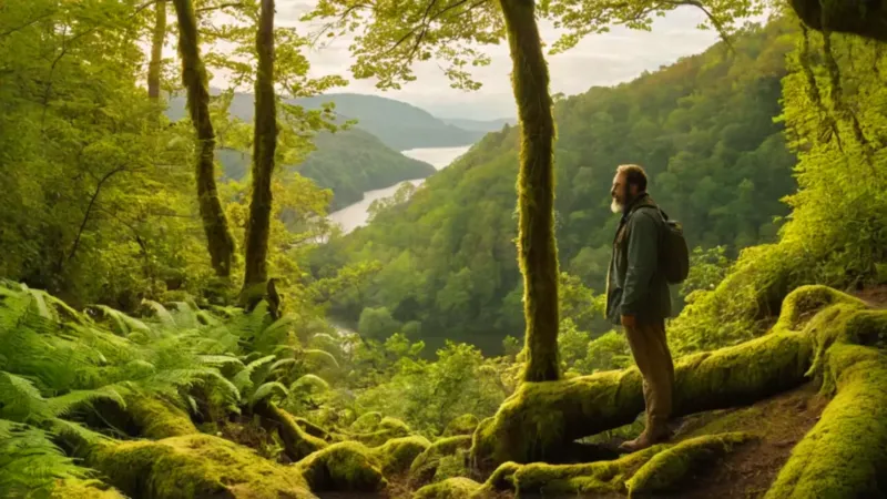 Un hombre contempla la inmensa naturaleza
