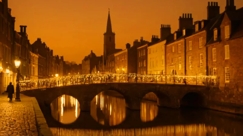 Noche de luces sobre un canal histórico