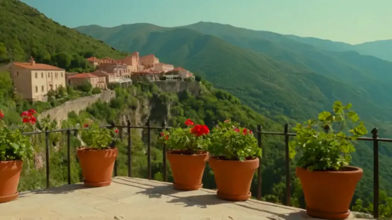 Figura solitaria ante un paisaje de montaña