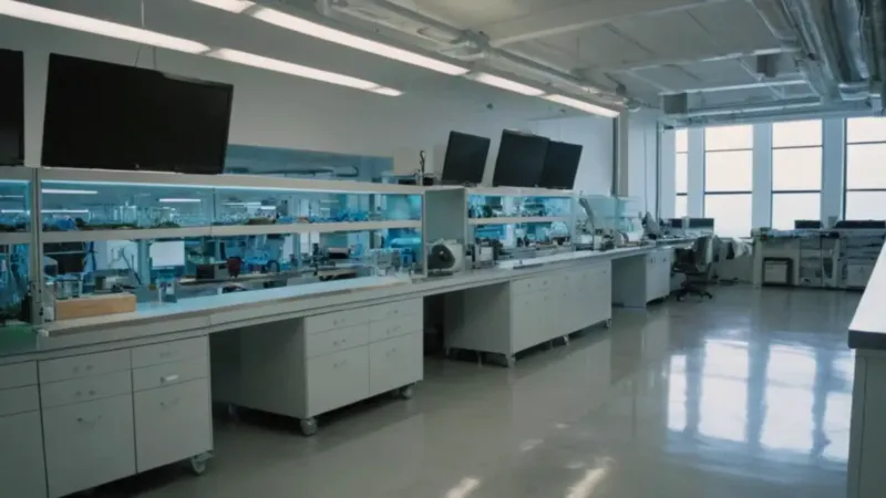 Un científico trabaja en un laboratorio tecnológico