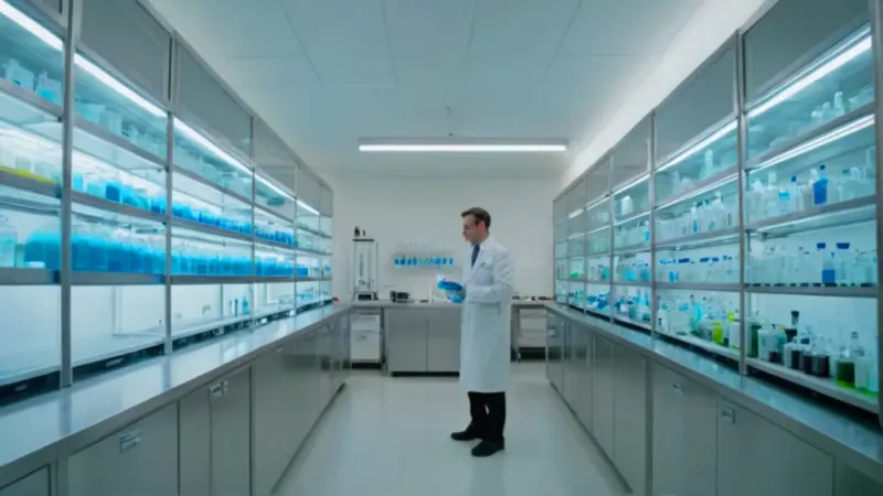 Un científico trabaja en un laboratorio moderno