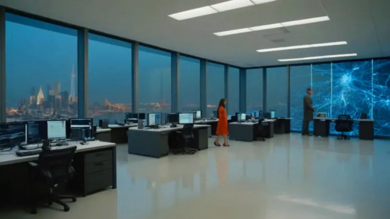 Un científico analiza un holograma neuronal