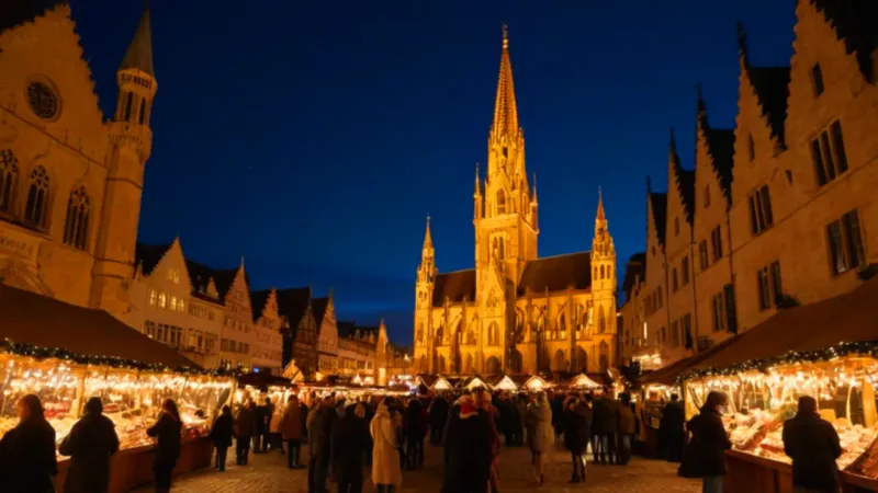 Mercado navideño ilumina la plaza gótica