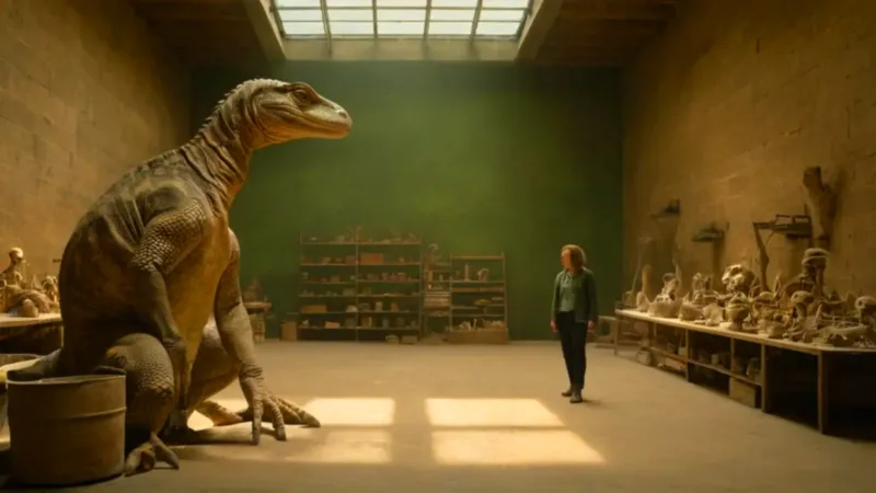 Un escultor da vida a su dinosaurio