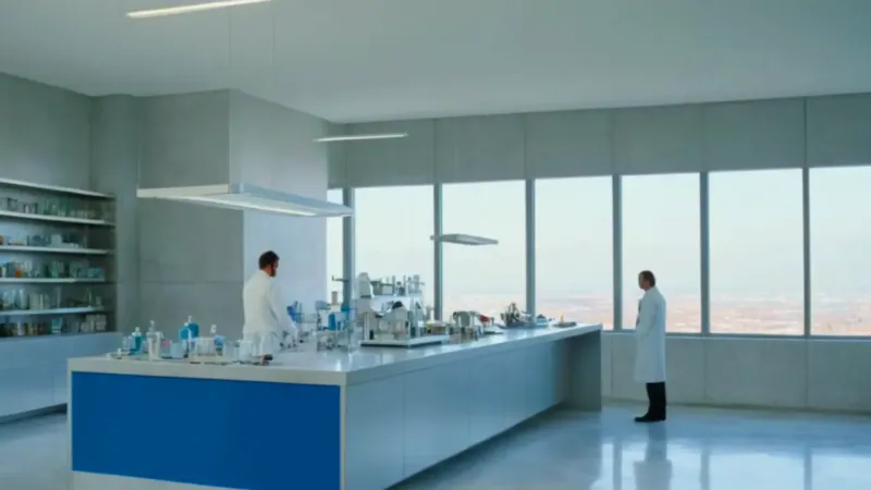 Un científico se concentra en su laboratorio