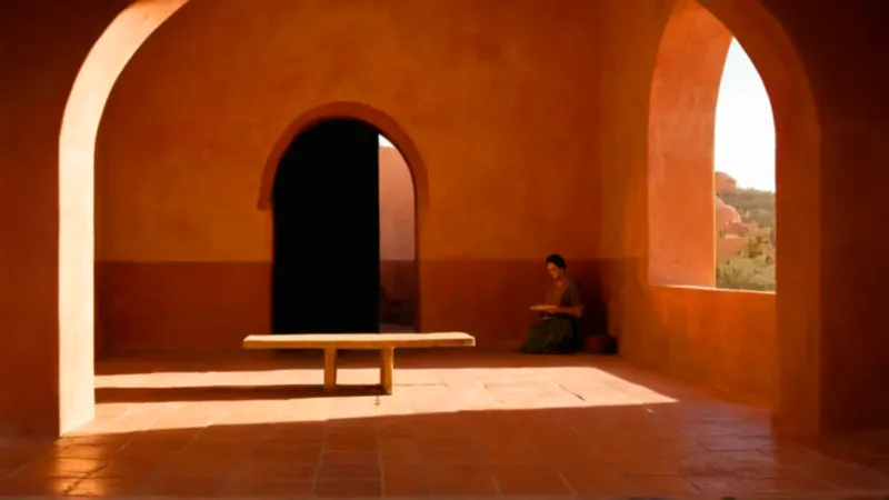 Luz de tarde sobre una figura solitaria