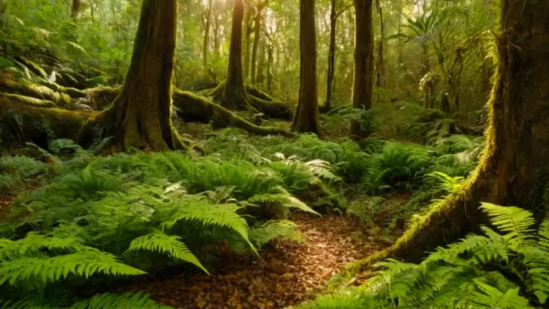Un investigador en la exuberante selva