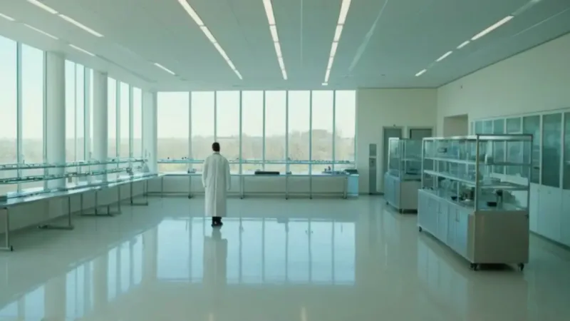 Un científico estudia un holograma celular