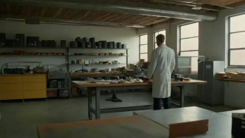 Un científico trabaja en su laboratorio industrial
