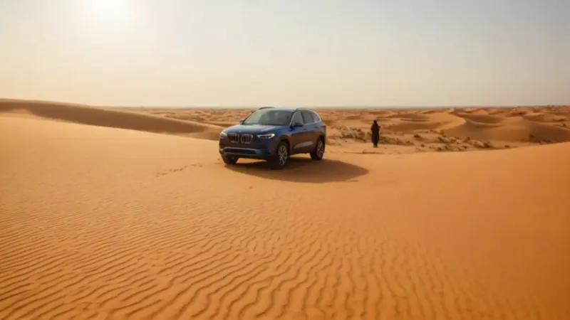 Un viajero solitario en el desierto dorado