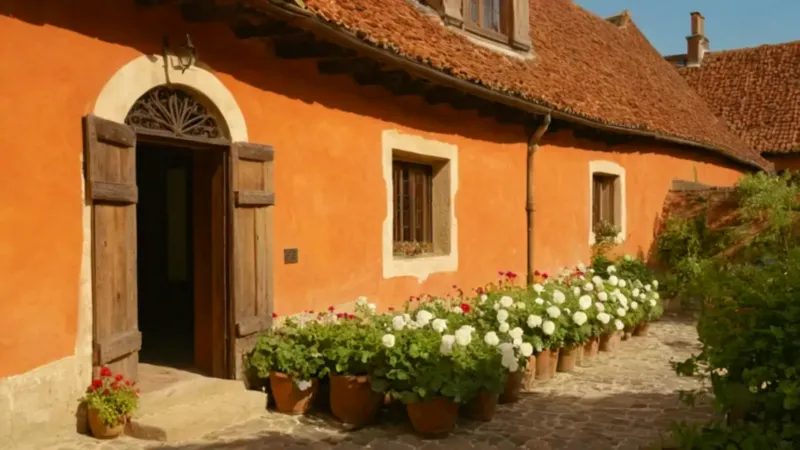 Luz dorada en un patio antiguo