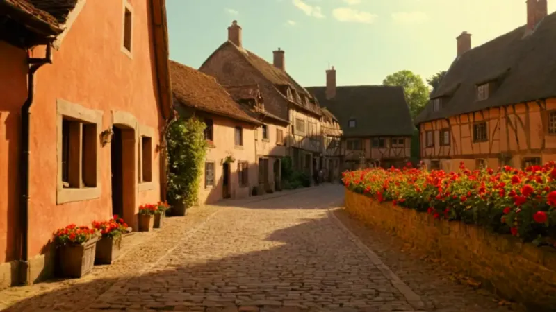 Pintoresco callejón entre casas antiguas