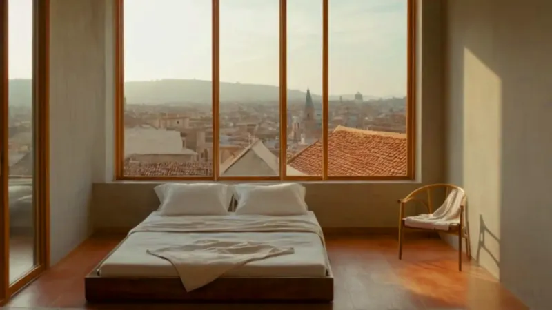 Alguien contempla la ciudad desde la ventana