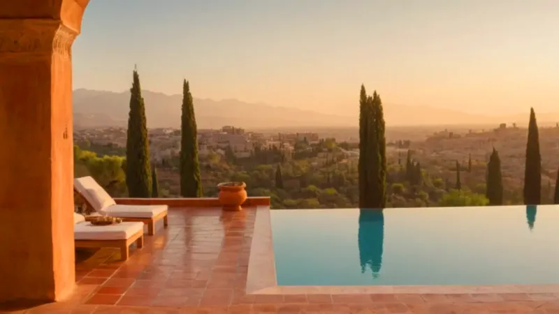 Sereno atardecer con vistas a la Alhambra