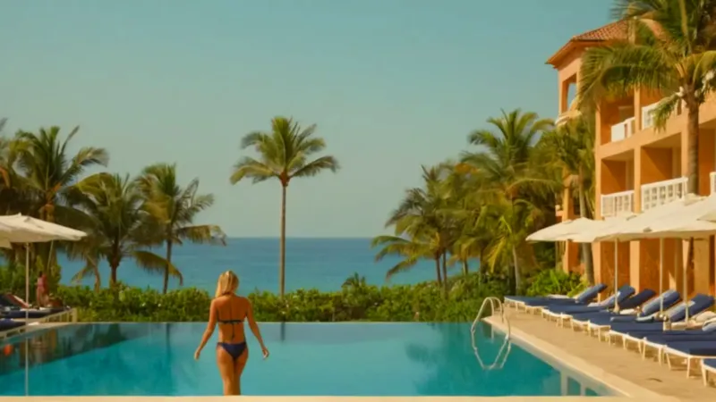 Soledad en la piscina de un resort