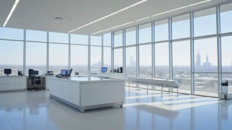 Un científico analiza un holograma de ADN