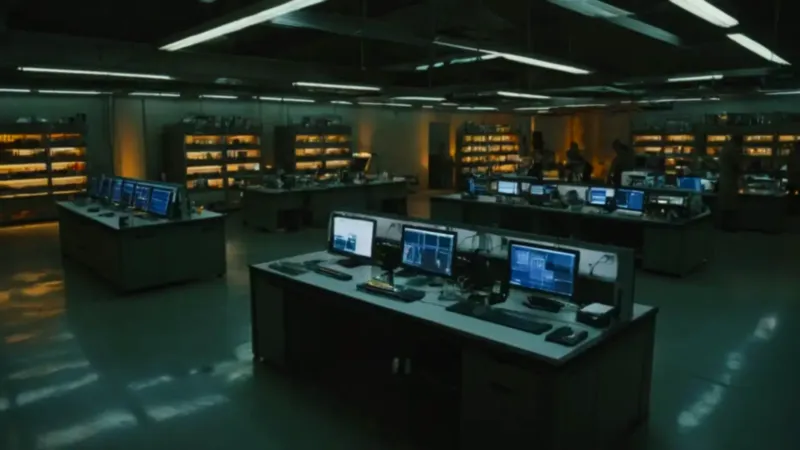 Un investigador se concentra en su experimento