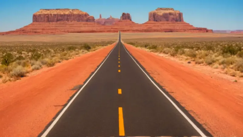 Soledad en la carretera del desierto