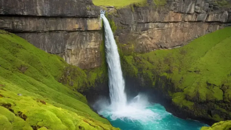 Una imponente cascada ruge entre las rocas