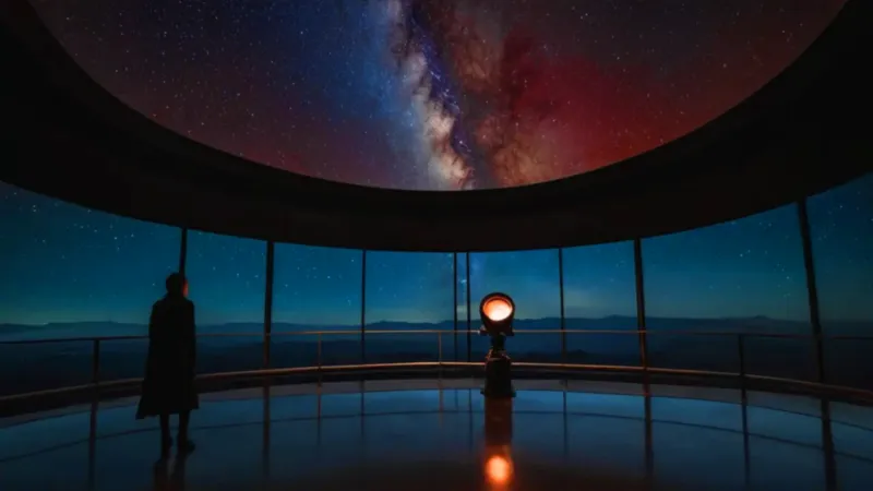 Una silueta contempla una inmensa galaxia