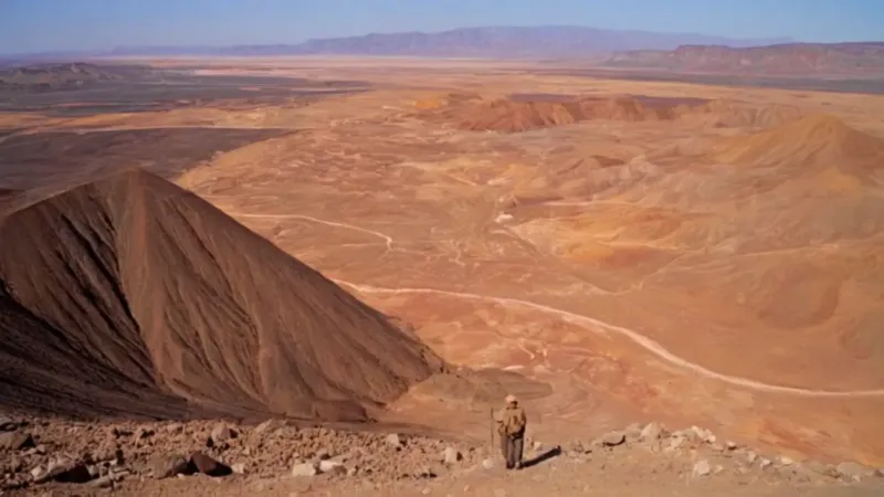 Un hombre contempla la devastación industrial