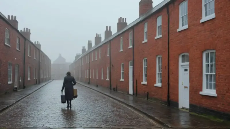 Soledad en una calle húmeda y gris