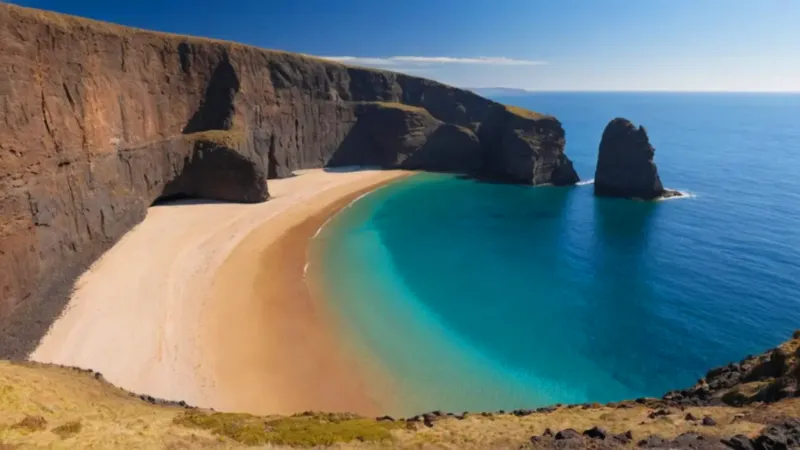 Cala virgen entre acantilados y mar turquesa