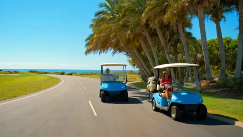Paseo soleado en carrito por la costa
