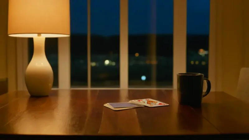 Pareja en penumbra iluminada por un móvil