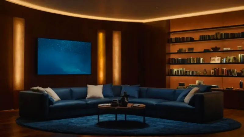 Hombre en penumbra iluminado por la pantalla