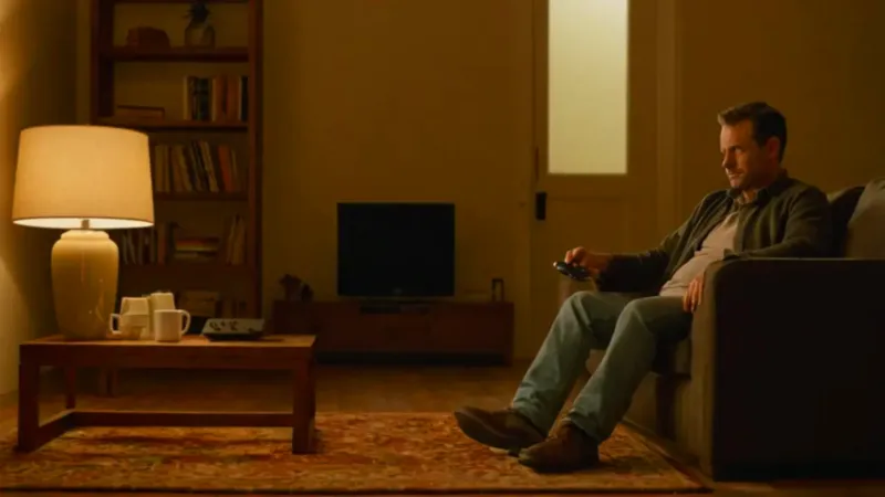 Hombre juega videojuegos en la sala oscura