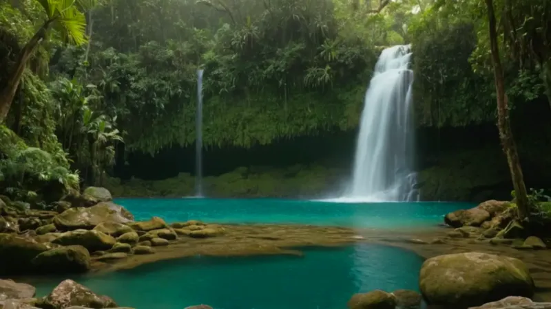 Majestuosa cascada en la selva