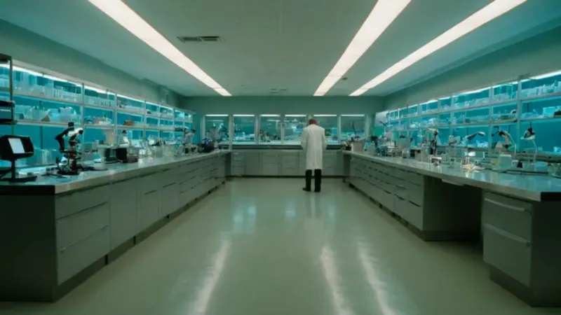 Un científico trabaja solo en el laboratorio