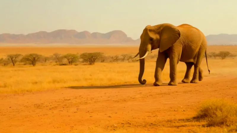 Un elefante colosal empequeñece al hombre