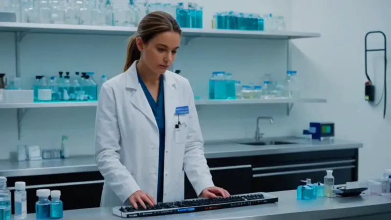 Una científica investiga en un laboratorio moderno