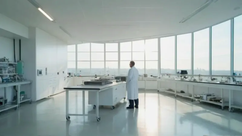 Un científico analiza un esqueleto en laboratorio