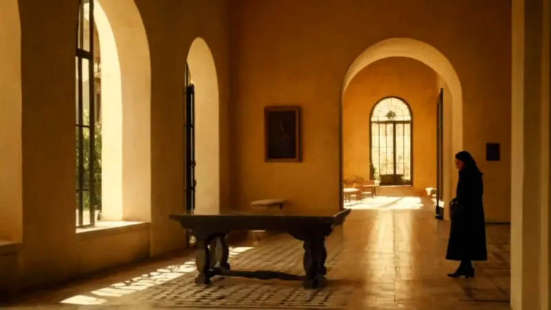 Mujer solitaria en la luz del atardecer