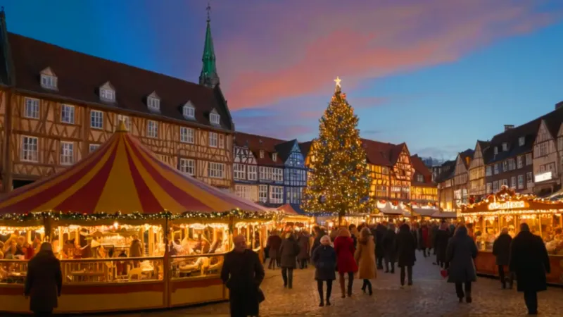 Resplandor navideño en la plaza histórica