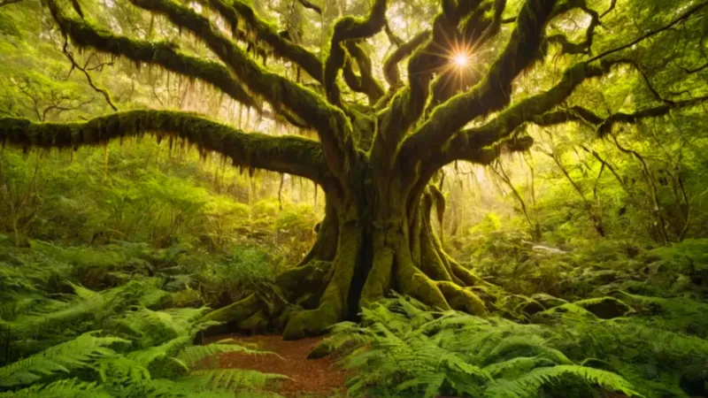 Soledad ante el inmenso árbol ancestral