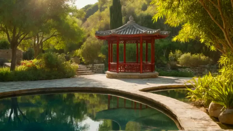 Jardín sereno entre la ciudad y el mar