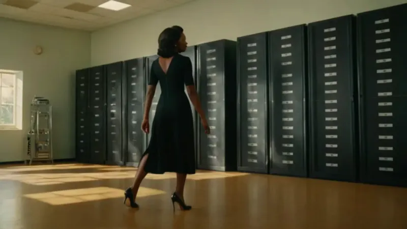 Mujer trabajando en una sala de mainframes