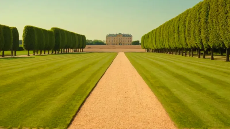 Un camino señorial conduce a un palacio