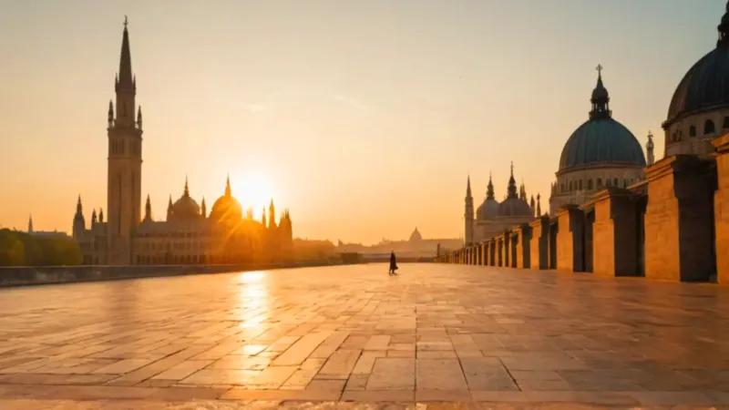 Un atardecer dorado ilumina el Parlamento