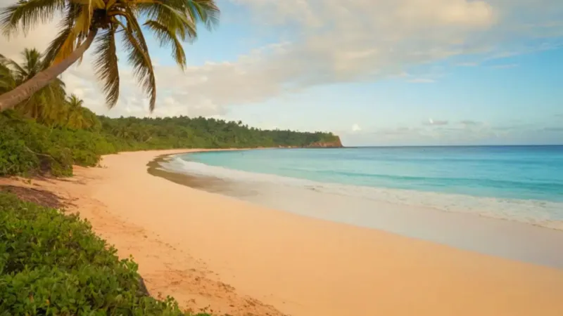 Atardecer solitario en una cala tropical