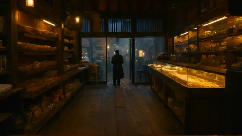 Refugio cálido en una noche de lluvia