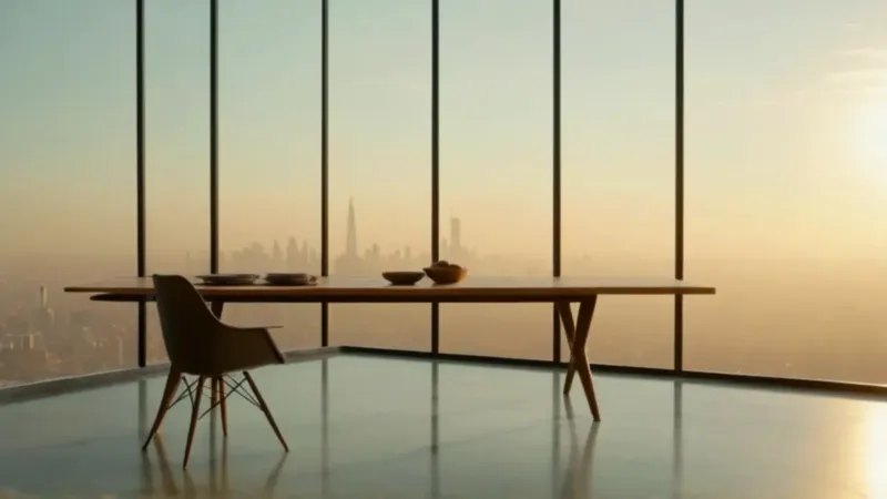 Arquitecto en su estudio minimalista y futurista