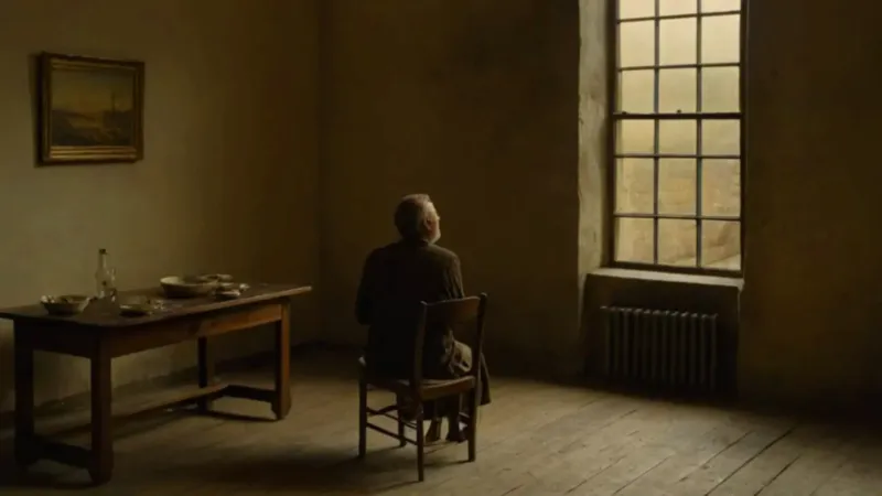 Un hombre solitario en la penumbra