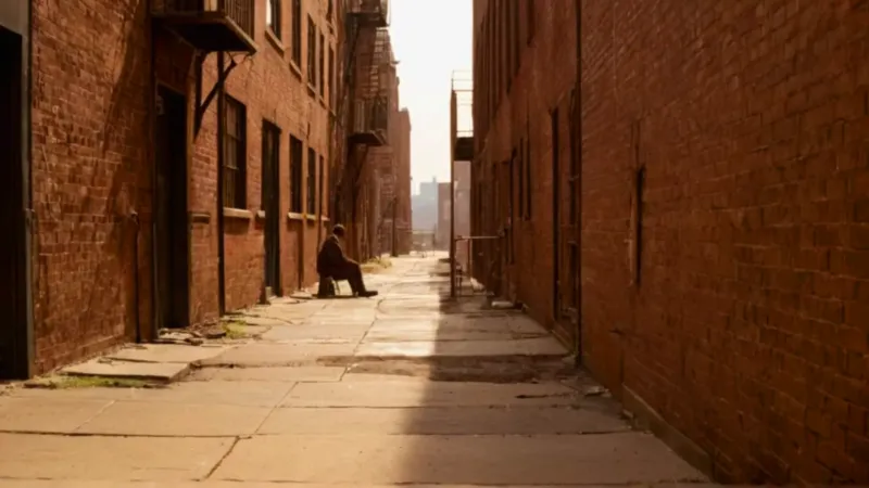 La soledad de una figura en el callejón