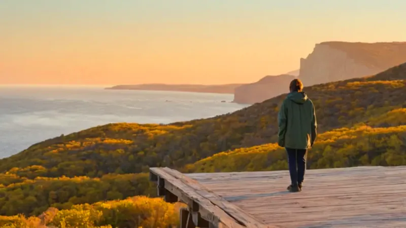 Figura solitaria contempla el atardecer marino